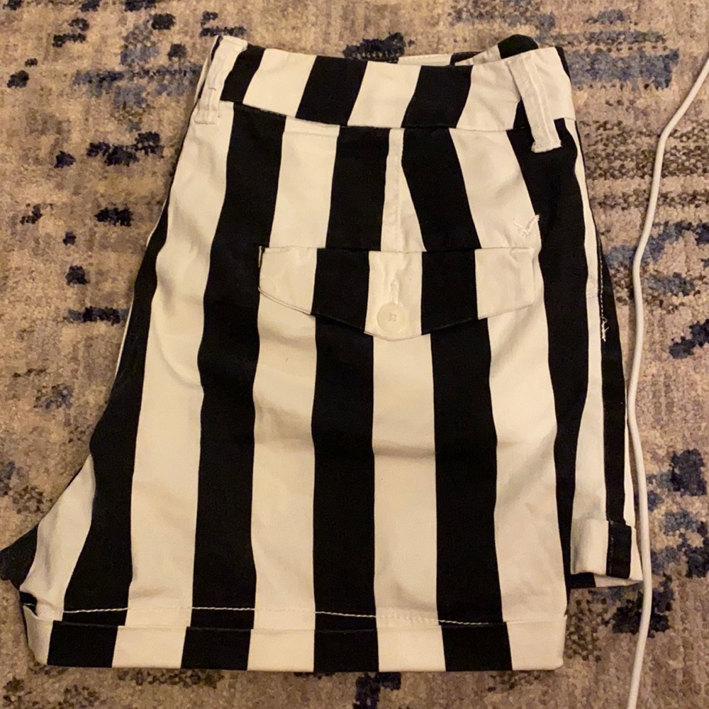 high rise shortie striped